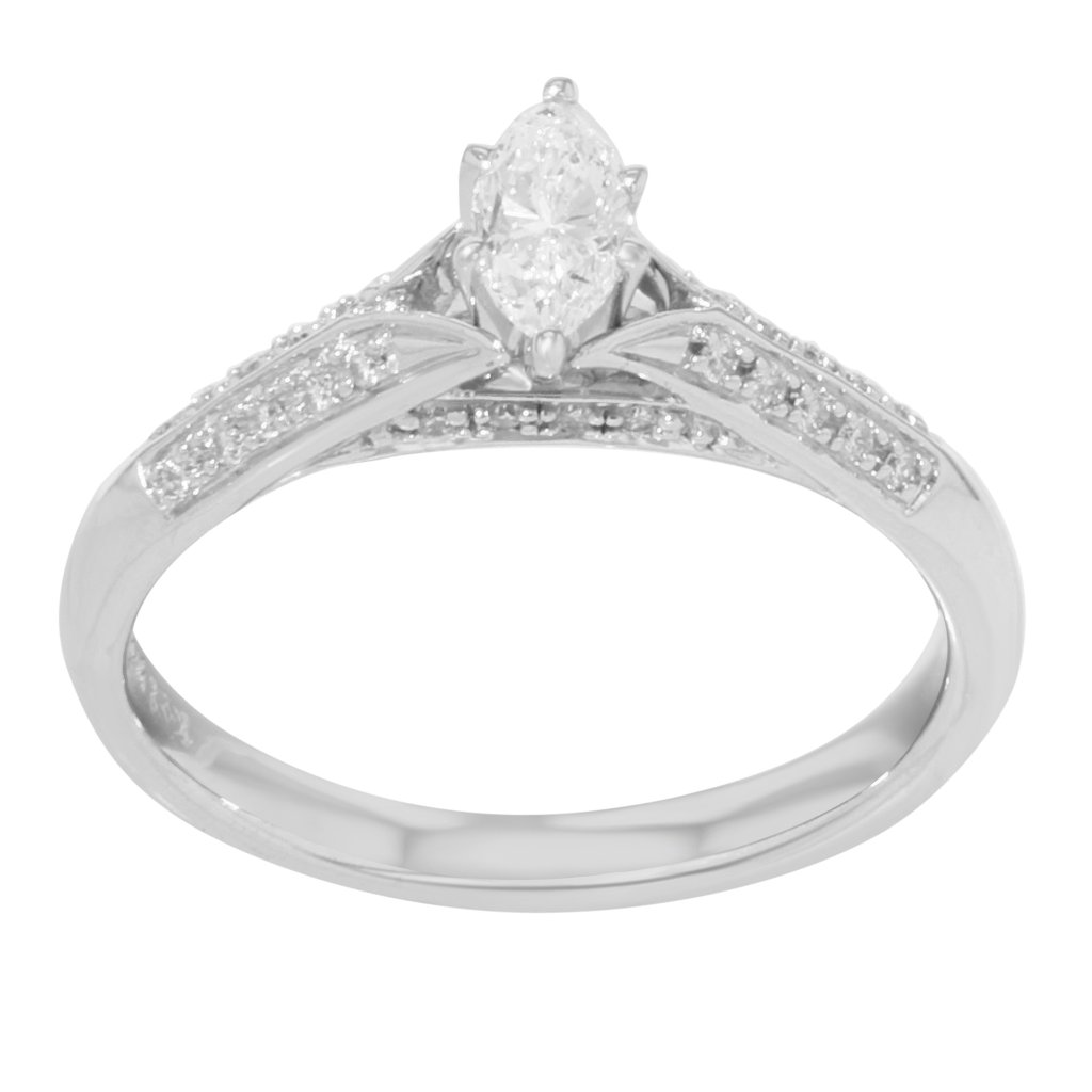 Rachel Koen Diamond Womens Engagement Ring 14k White Gold 0.75cttw Size 7.25